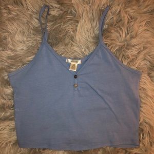 Blue Crop Tank Top